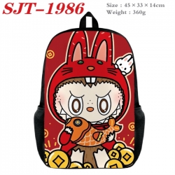 Labubu Anime nylon canvas backpack student backpack 45x33x14cm