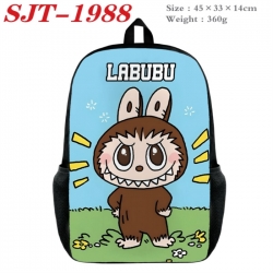 Labubu Anime nylon canvas backpack student backpack 45x33x14cm
