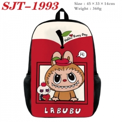 Labubu Anime nylon canvas backpack student backpack 45x33x14cm