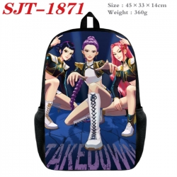 K-Pop:Demon Hunters Anime nylon canvas backpack student backpack 45x33x14cm
