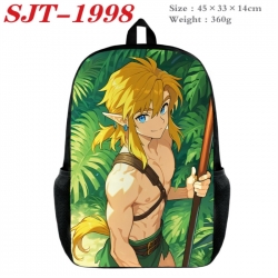 The Legend of Zelda Anime nylon canvas backpack student backpack 45x33x14cm