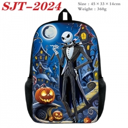 The Nightmare Before Christmas Anime nylon canvas backpack student backpack 45x33x14cm
