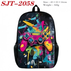 GamePad Anime nylon canvas backpack student backpack 45x33x14cm