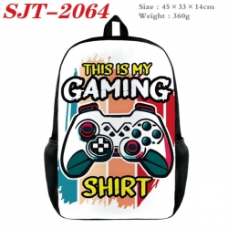 GamePad Anime nylon canvas backpack student backpack 45x33x14cm