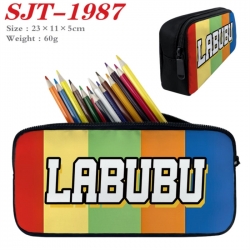 Labubu Anime nylon student pencil case 23x11x5cm 