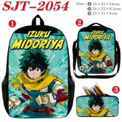 My Hero Academia Anime nylon canvas backpack pencil case crossbody bag three piece set 45x33x14cm