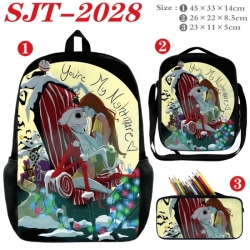 The Nightmare Before Christmas Anime nylon canvas backpack pencil case crossbody bag three piece set 45x33x14cm