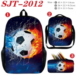 Football Anime nylon canvas backpack pencil case crossbody bag three piece set 45x33x14cm