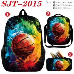 Football Anime nylon canvas backpack pencil case crossbody bag three piece set 45x33x14cm