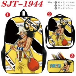 One Piece Anime nylon canvas backpack pencil case crossbody bag three piece set 45x33x14cm