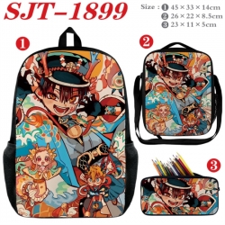 Toilet-bound Hanako-kun Anime nylon canvas backpack pencil case crossbody bag three piece set 45x33x14cm