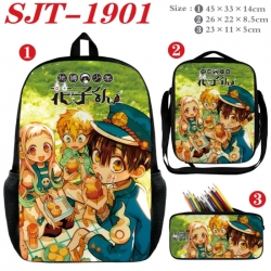 Toilet-bound Hanako-kun Anime nylon canvas backpack pencil case crossbody bag three piece set 45x33x14cm
