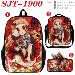 Toilet-bound Hanako-kun Anime nylon canvas backpack pencil case crossbody bag three piece set 45x33x14cm