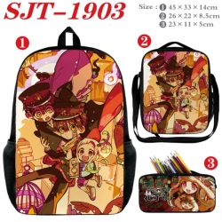 Toilet-bound Hanako-kun Anime nylon canvas backpack pencil case crossbody bag three piece set 45x33x14cm