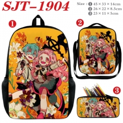 Toilet-bound Hanako-kun Anime nylon canvas backpack pencil case crossbody bag three piece set 45x33x14cm