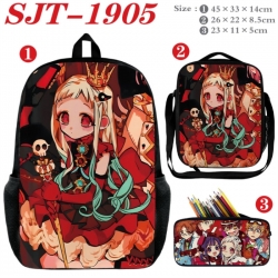 Toilet-bound Hanako-kun Anime nylon canvas backpack pencil case crossbody bag three piece set 45x33x14cm