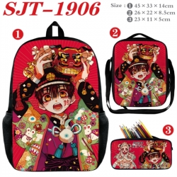 Toilet-bound Hanako-kun Anime nylon canvas backpack pencil case crossbody bag three piece set 45x33x14cm