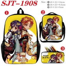 Toilet-bound Hanako-kun Anime nylon canvas backpack pencil case crossbody bag three piece set 45x33x14cm