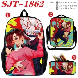 DANDADAN Anime nylon canvas backpack pencil case crossbody bag three piece set 45x33x14cm