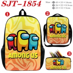 Among Us Anime nylon canvas backpack pencil case crossbody bag three piece set 45x33x14cm