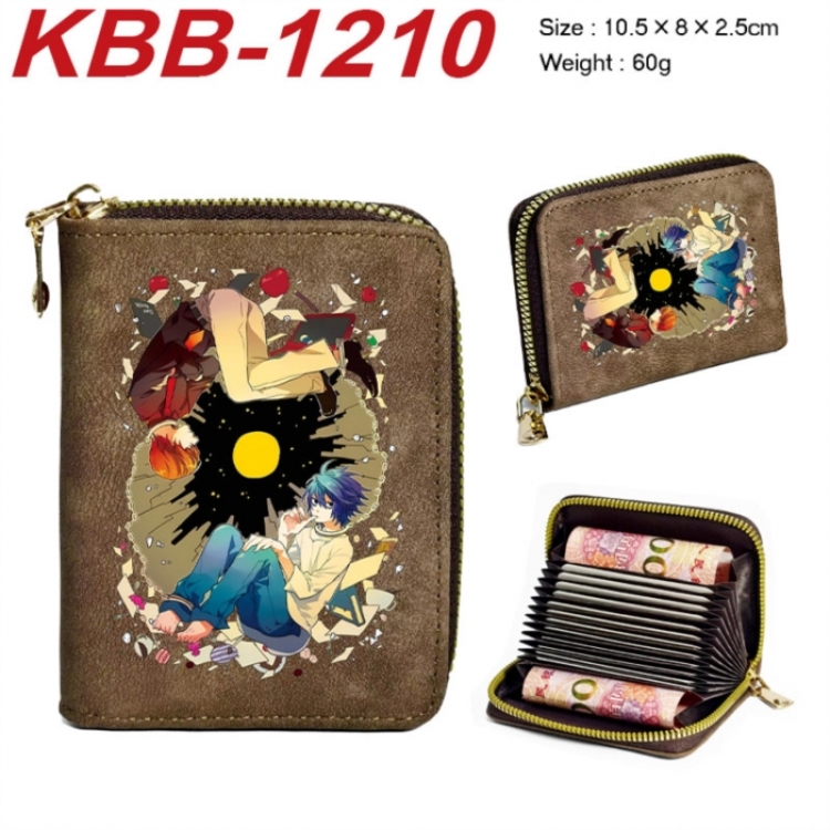 Death note Anime-themed bank card zipper cardholder with dimensions 10.5x8x2.5cm