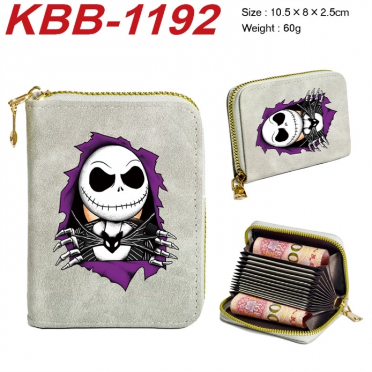 The Nightmare Before Christmas Anime-themed bank card zipper cardholder with dimensions 10.5x8x2.5cm