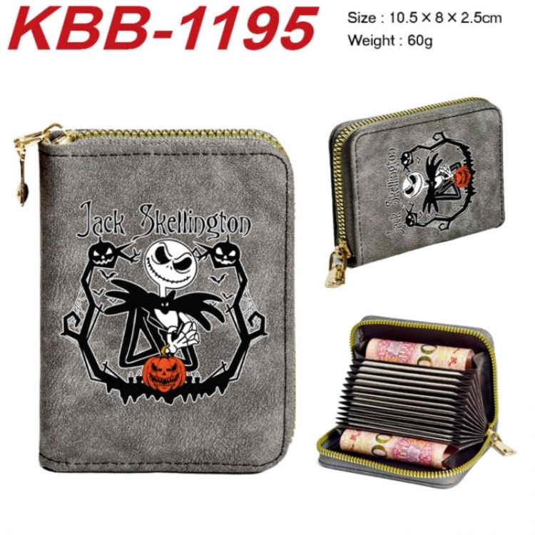 The Nightmare Before Christmas Anime-themed bank card zipper cardholder with dimensions 10.5x8x2.5cm