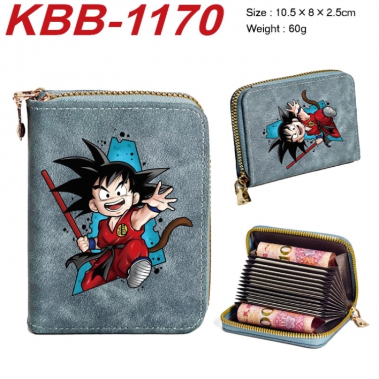 DRAGON BALL Anime-themed bank card zipper cardholder with dimensions 10.5x8x2.5cm