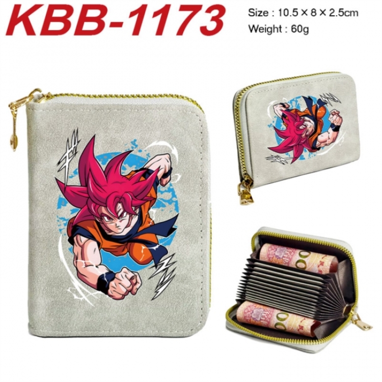 DRAGON BALL Anime-themed bank card zipper cardholder with dimensions 10.5x8x2.5cm