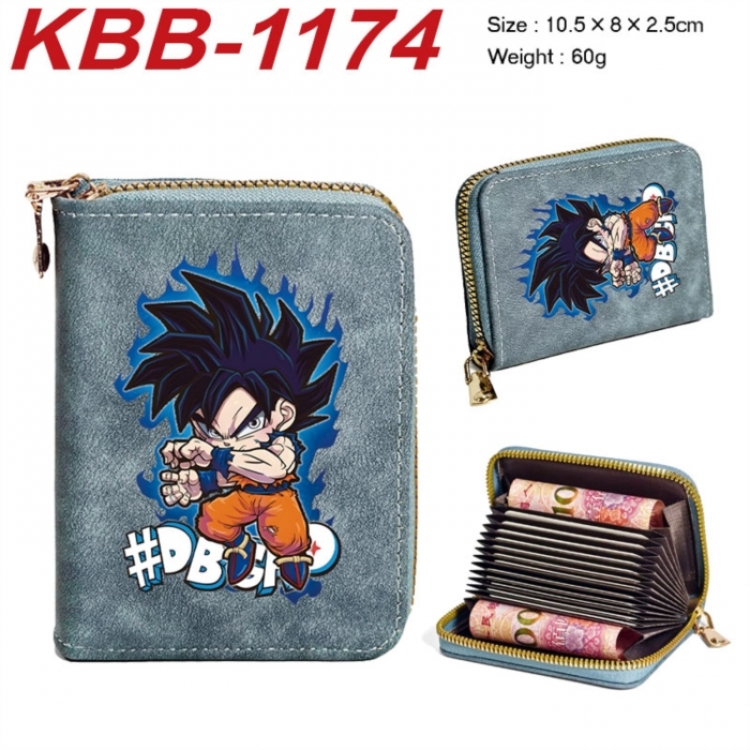 DRAGON BALL Anime-themed bank card zipper cardholder with dimensions 10.5x8x2.5cm