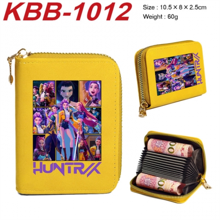 K-Pop:Demon Hunters Anime-themed bank card zipper cardholder with dimensions 10.5x8x2.5cm