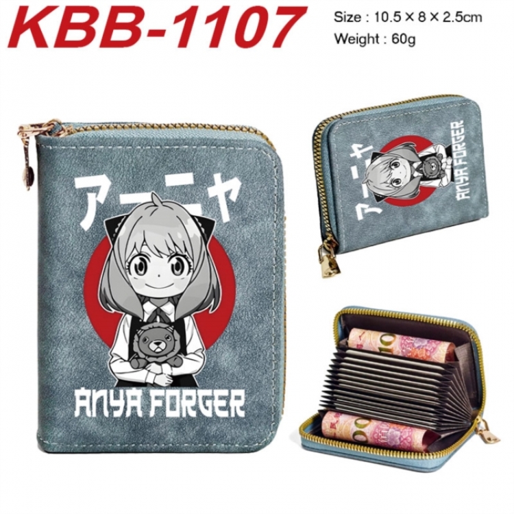 SPY×FAMILY Anime-themed bank card zipper cardholder with dimensions 10.5x8x2.5cm