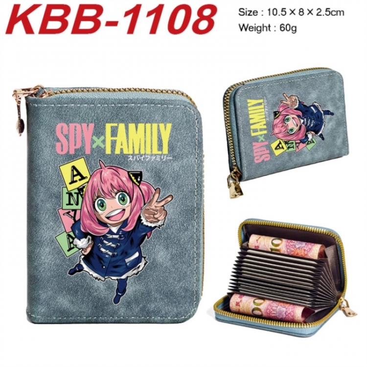 SPY×FAMILY Anime-themed bank card zipper cardholder with dimensions 10.5x8x2.5cm