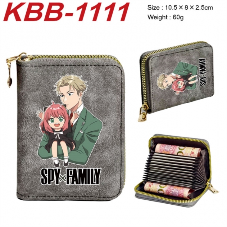 SPY×FAMILY Anime-themed bank card zipper cardholder with dimensions 10.5x8x2.5cm
