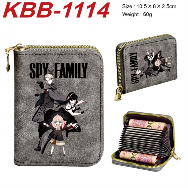 SPY×FAMILY Anime-themed bank card zipper cardholder with dimensions 10.5x8x2.5cm