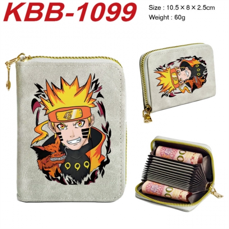 Naruto Anime-themed bank card zipper cardholder with dimensions 10.5x8x2.5cm
