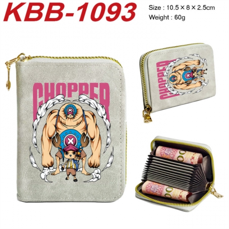 One Piece Anime-themed bank card zipper cardholder with dimensions 10.5x8x2.5cm