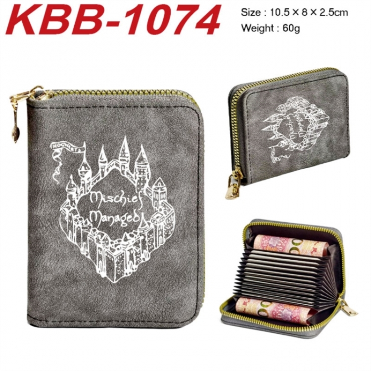 Harry Potter Anime-themed bank card zipper cardholder with dimensions 10.5x8x2.5cm