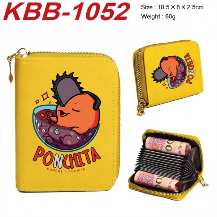 Chainsaw Man  Anime-themed bank card zipper cardholder with dimensions 10.5x8x2.5cm