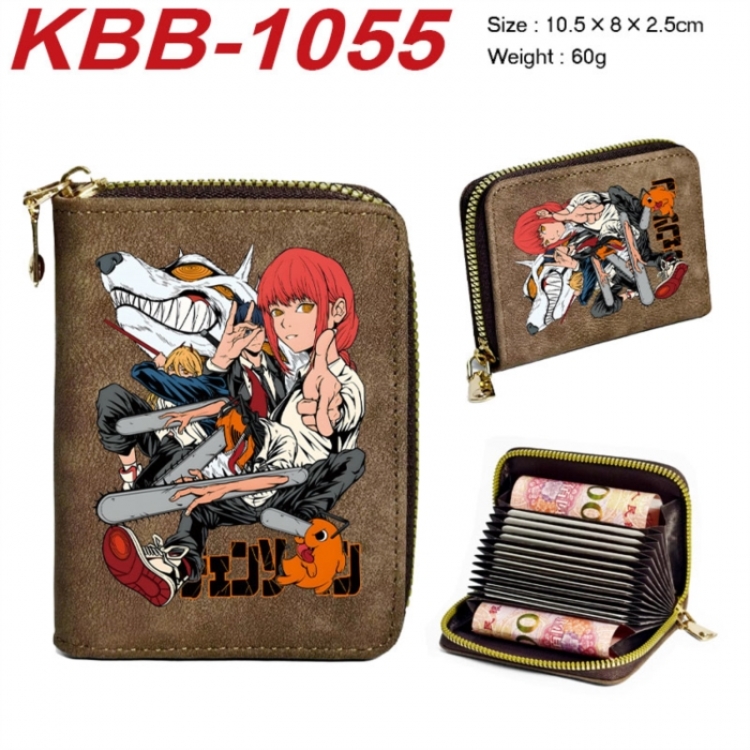 Chainsaw Man  Anime-themed bank card zipper cardholder with dimensions 10.5x8x2.5cm