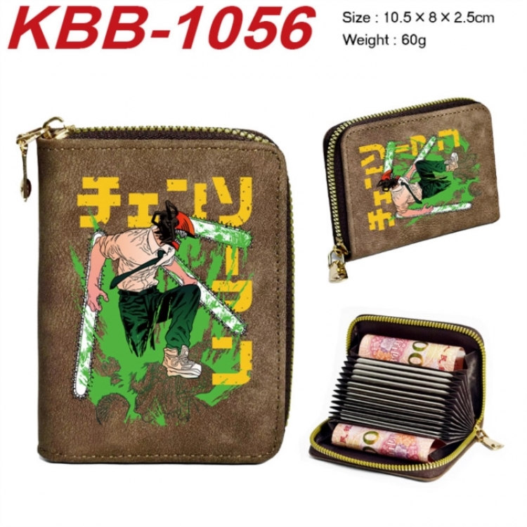 Chainsaw Man  Anime-themed bank card zipper cardholder with dimensions 10.5x8x2.5cm
