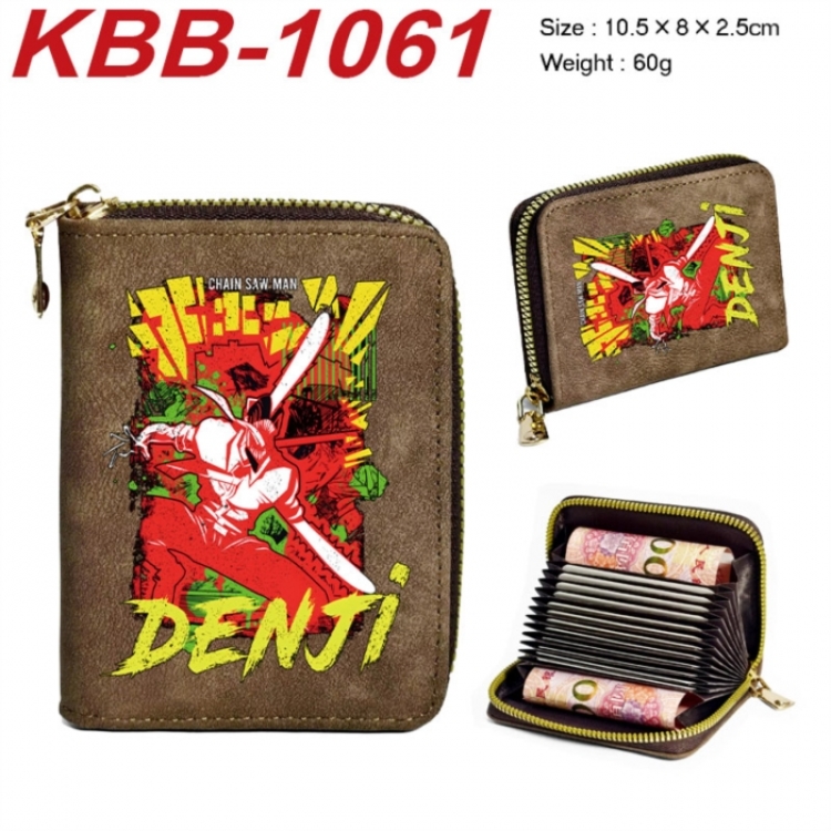 Chainsaw Man  Anime-themed bank card zipper cardholder with dimensions 10.5x8x2.5cm