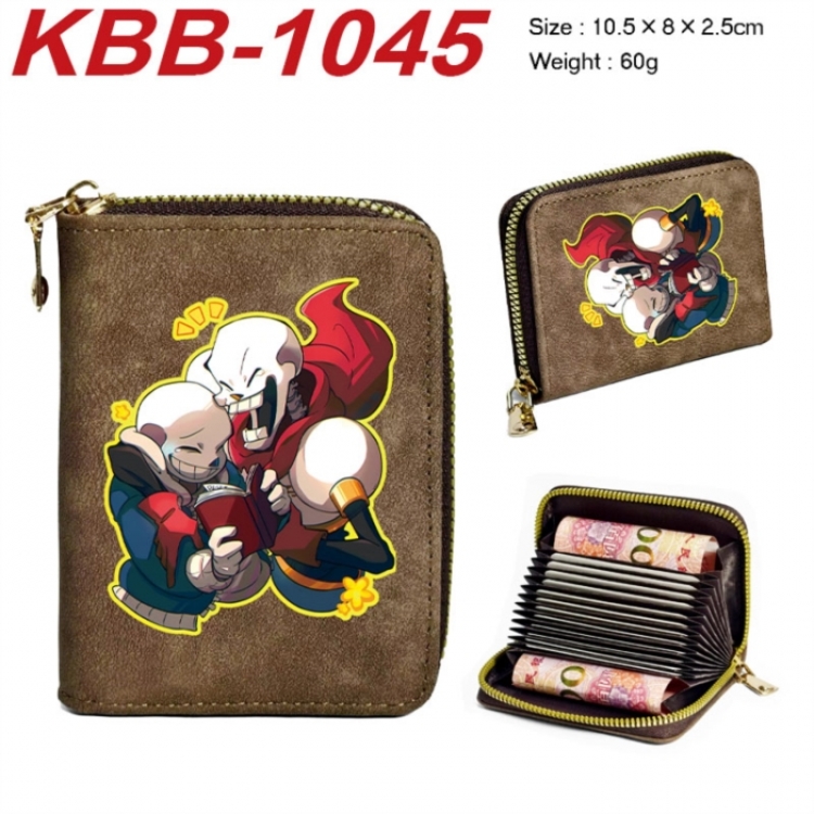 Undertale Anime-themed bank card zipper cardholder with dimensions 10.5x8x2.5cm