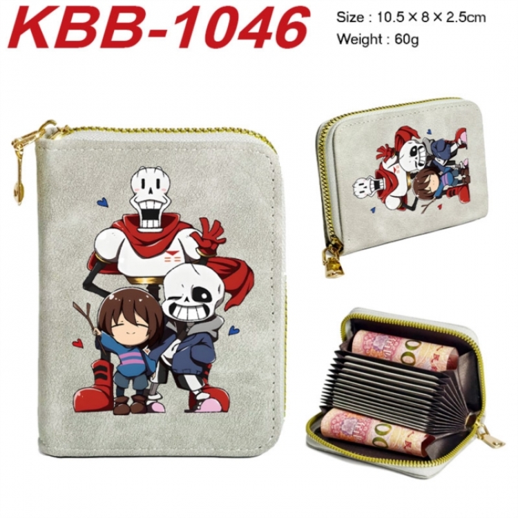 Undertale Anime-themed bank card zipper cardholder with dimensions 10.5x8x2.5cm