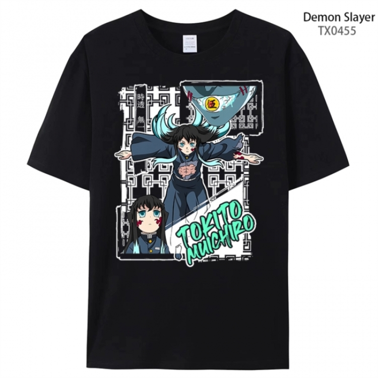Demon Slayer Kimets Anime peripheral printed pure cotton T-shirt from S to 4XL