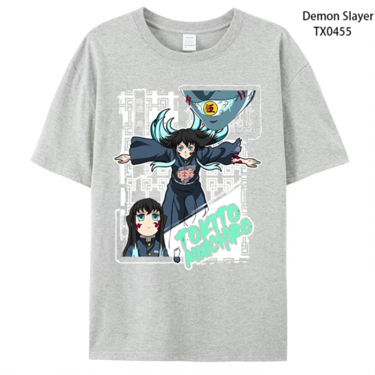 Demon Slayer Kimets Anime peripheral printed pure cotton T-shirt from S to 4XL