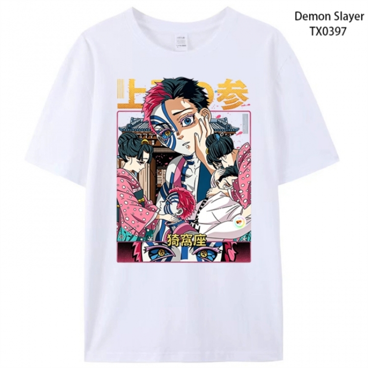 Demon Slayer Kimets Anime peripheral printed pure cotton T-shirt from S to 4XL
