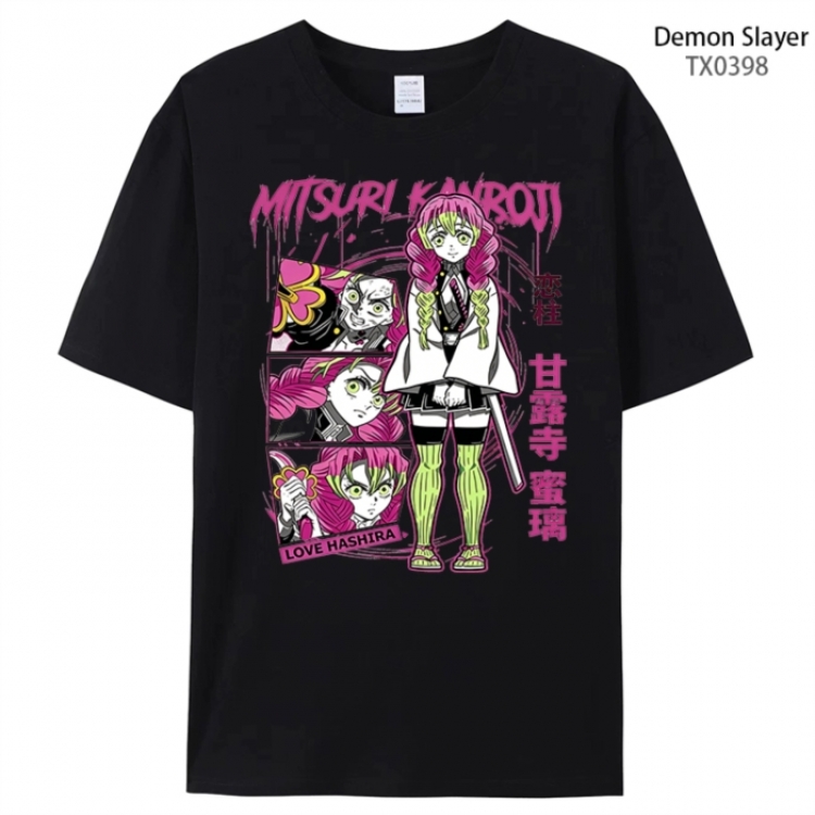 Demon Slayer Kimets Anime peripheral printed pure cotton T-shirt from S to 4XL