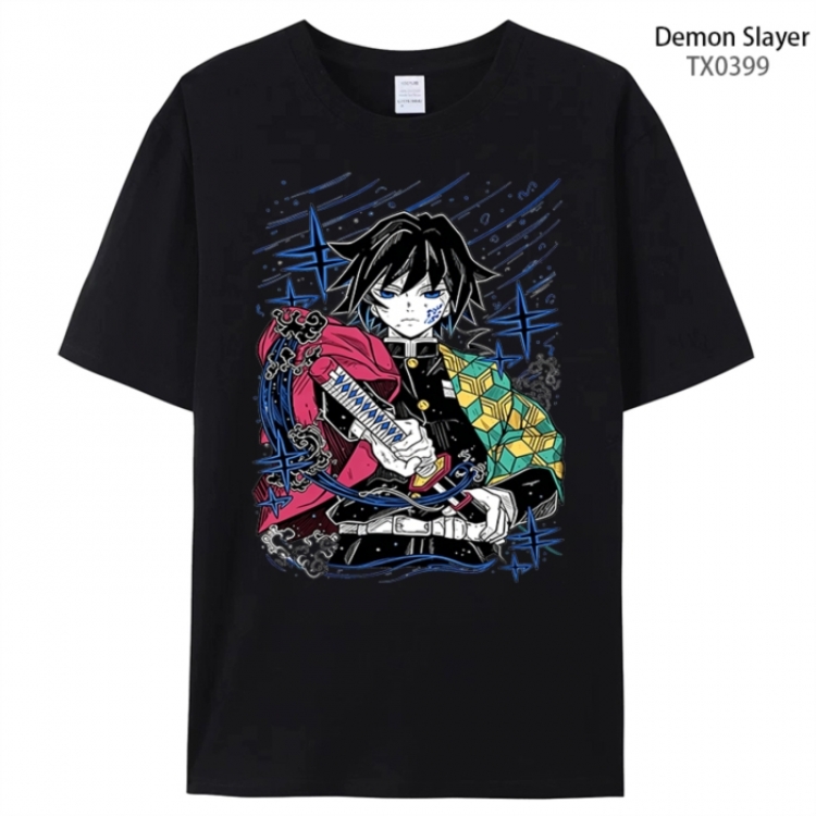 Demon Slayer Kimets Anime peripheral printed pure cotton T-shirt from S to 4XL