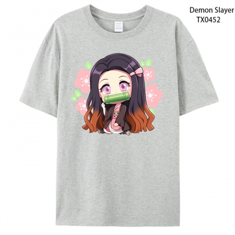 Demon Slayer Kimets Anime peripheral printed pure cotton T-shirt from S to 4XL